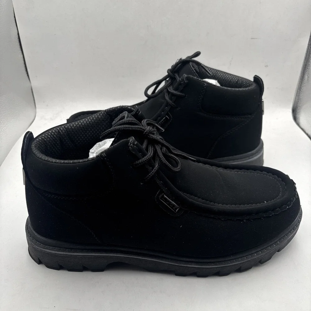 LUGZ Mens Sz 9.5 Fringe Chukka Deep Black Ankle‎ Boots Thick Tread City Preppy